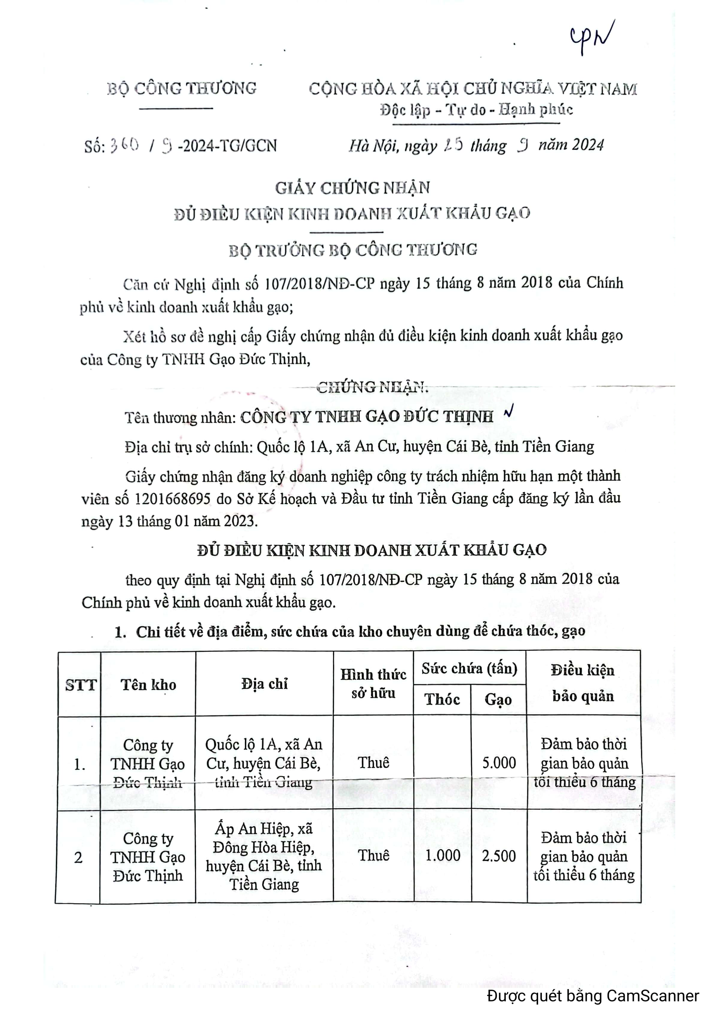 Export license 1/2